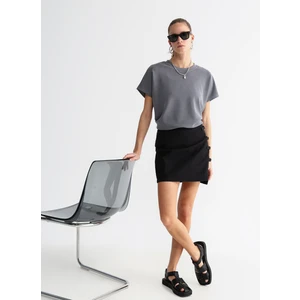 Black On Black Normal Bel Siyah Kadın Düz Mini Etek K-Sotef