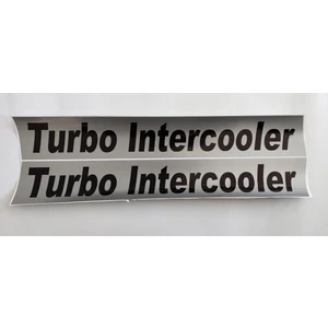Klasik Turbo Intercooler Yan Yazı Tanıtım Etiket Büyük Sağ-Sol Takım