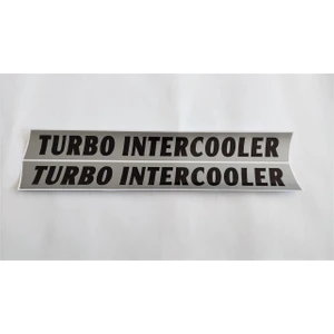 Klasik Turbo Intercooler Yan Yazı Tanıtım Etiket Küçük Sağ-Sol Takım