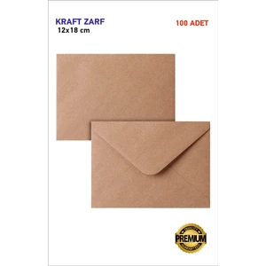 Kraft Zarf Davetiye Zarfı 100 Adet 11,4X16,2CM