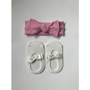 Nis Butik Bebek Set,bandana Babet Çorap Takım Set