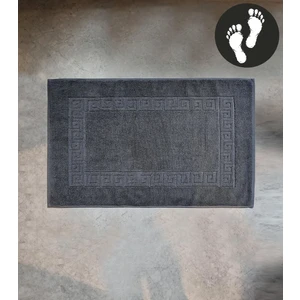 Greek Desen Antrasit Renk Ayak Havlusu 50x80 Cm 1000 Gsm
