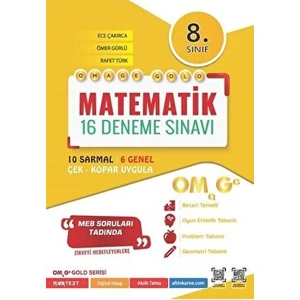Nartest Yayınevi 8. Sınıf Omage Gold Matematik 16 Deneme Sınavı Nartest Yayınevi