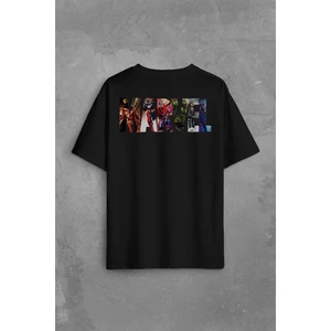 Kendim Seçtim Marvel Spiderman Hulk Deadpool Iron Man Sırt Ön Baskılı Oversize Tişört T-Shirt
