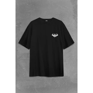 Kendim Seçtim Batman Logo Gym Fitness Bodybuilding Sırt Ön Baskılı Oversize Tişört T-Shirt