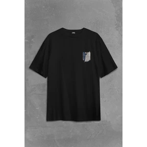 Kendim Seçtim Attack On Titan Regiments Scout Symbol Sırt Ön Baskılı Oversize Tişört T-Shirt