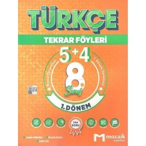 Mozaik Yayınları 8. Sınıf Türkçe 5 + 4 Tekrar Föyü Özel Baskı