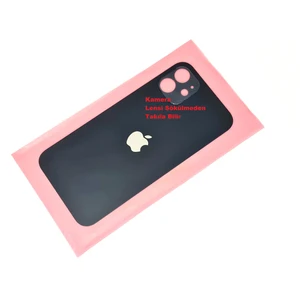 Iphone 12 Arka Pil Batarya Kapağı (Cam) Siyah