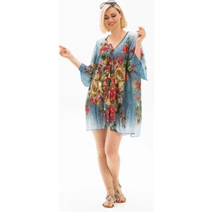 Side Vual Yazlık Pareo Buz Mavi 6121