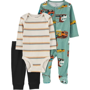 Erkek Bebek Tulum Set 3'lü Paket