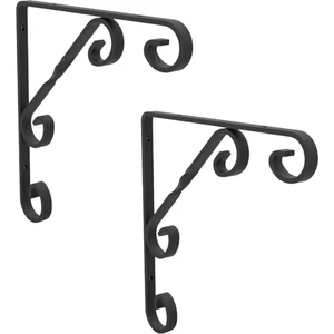 2 Adet Burgulu 20 x 25 cm Dekoratif Raf Altı Ayağı Konsol Siyah