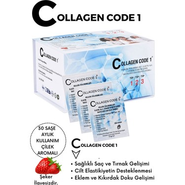Collagen Code1 Tıp1tıp2tıp3 Hidrolize +Hyaluronik Asit+C Fiyatı