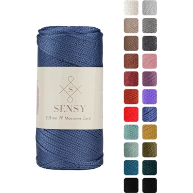 Sensy Premium 1,5 mm 100 gr Polyester Makrome Ipi 150 M Supla Ip ve Çanta Ipliği Makrame