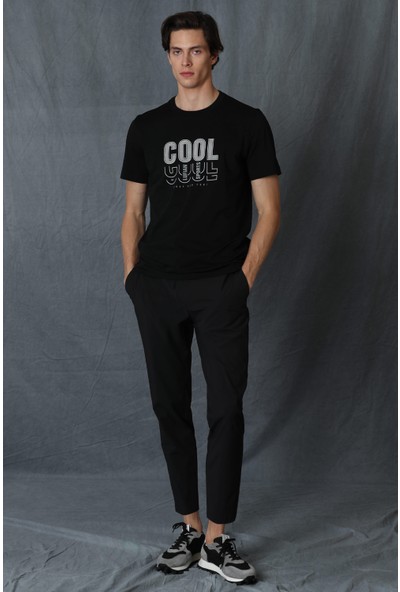 Lufian Maya Modern Grafik T- Shirt Siyah