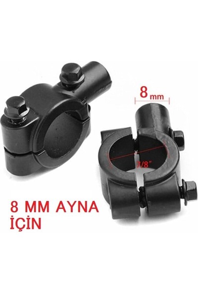 Aras Moto Ayna Takma Bağlantı Aparatı 8 mm Motorsiklet Atv Bisiklet 1 Adet