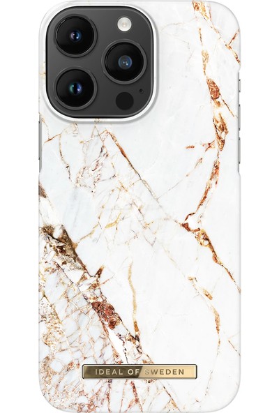 Ideal Of Sweden Fashion Case Apple iPhone 14 Pro Max Uyumlu Tasarım Kılıf - Carrara Gold