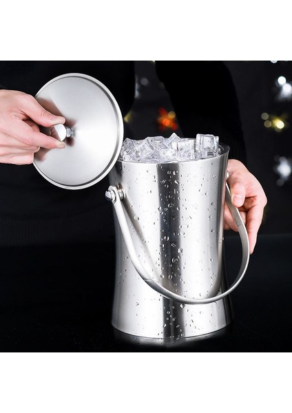 Çelik Çift Cidarlı 2 Lt Maşalı Buz Kovası Kapaklı Buzluk CIN422 fiyatları