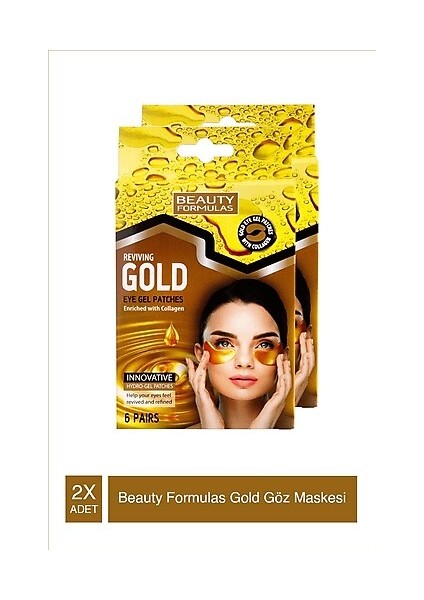 Beauty Formulas Lavanta ve Hidrolize Kollajen Özlü Gold Göz Maskesi 6 Adet X2 Adet