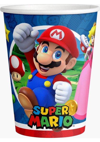 Parti Furyası Super Mario Doğum Günü Konsepti Büyük Boy Afiş 50X70 cm 16 Kişilik Super Mario  doğum Günü Seti 