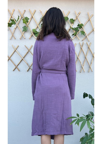 4 Katlı %100 Pamuk Muslin Bornoz