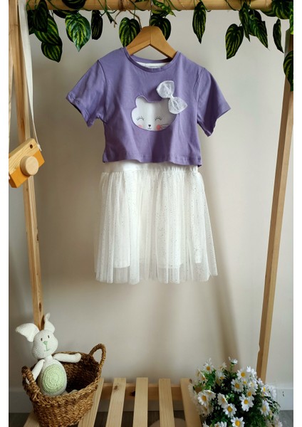 Tül Detaylı T-Shirt ve Kolsuz Eteği Tüllü Elbise(Ikili Takım)10 fiyatları