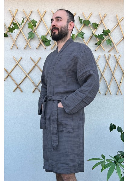 4 Katlı %100 Pamuk Muslin Bornoz