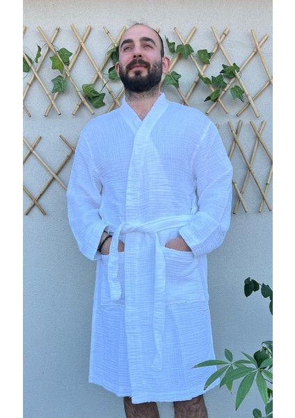 4 Katlı %100 Pamuk Muslin Bornoz