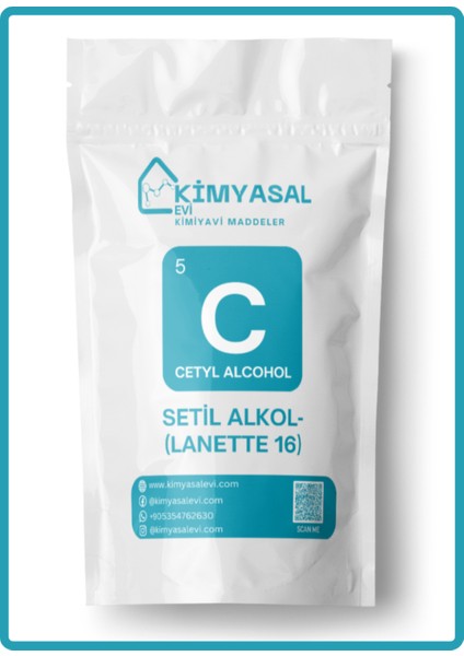 Kimyasal Evi Setil Alkol-Cetyl Alcohol (Lanette 16) Hammadde 500G