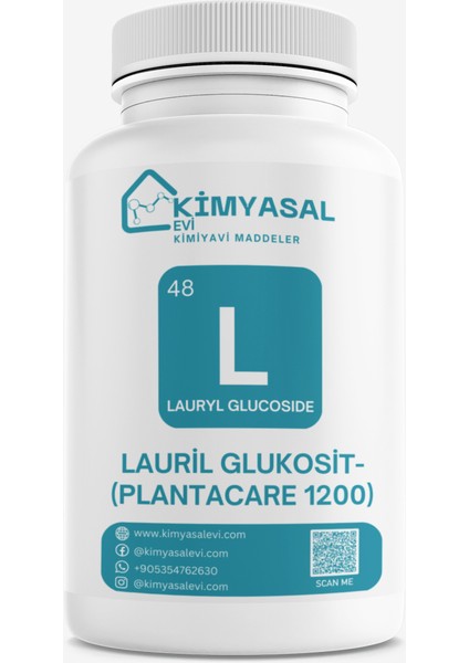 Kimyasal Evi Lauril Glukosit-Lauryl Glucosıde (Plantacare 1200) Hammadde 500G