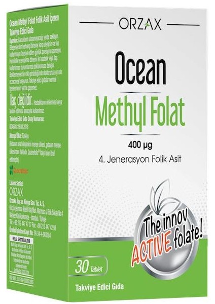 Ocean Methyl Folat Folik Asit 30 Tablet