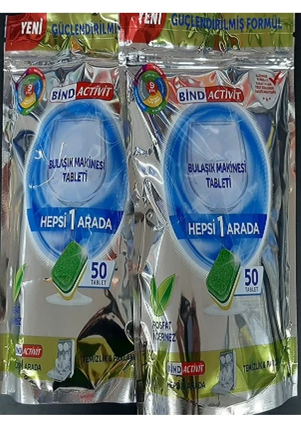 Bulaşık Makinesi Tableti 2*50 Li 100 Adet