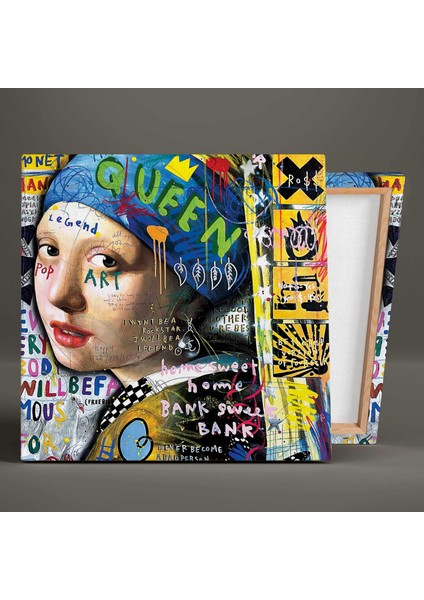 Inci Küpeli Kız Johannes Vermeer Grafiti Sokak Sanatı Street Art Kanvas Tablo fiyatları