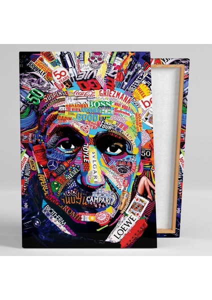 Albert Einstein Bilim Adamı Kolaj Sanatı Fizik Kanvas Tablo