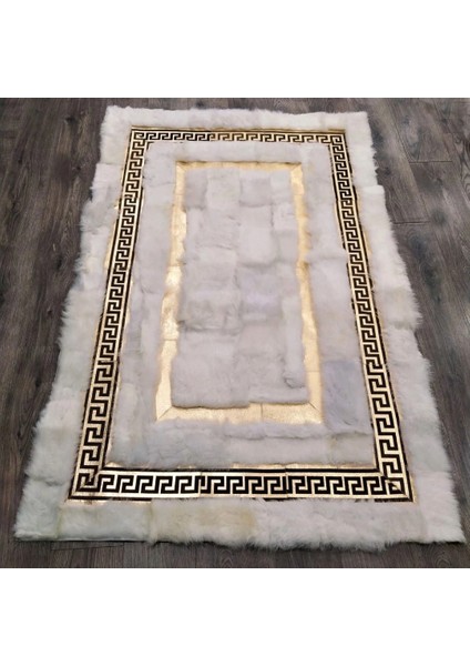 Gold Varaklı Krem Rengi Toskana Halı 80 x 150 cm