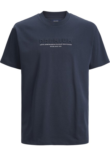 Bisiklet Yaka Düz Lacivert Erkek T-Shirt Jprblulogo Ss Tee Crewneck