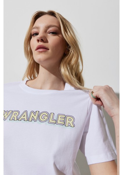 Wrangler Regular Fit Normal Kesim Pamuk Bisiklet Yaka Beyaz Tişört fiyatları