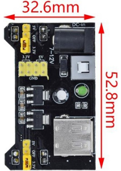 Breadboard Güç Modülü Kartı - 3.3V-5V
