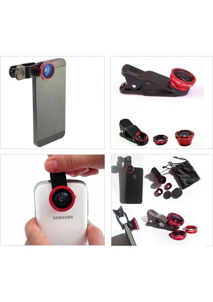 Balık Gözü Lens Fisheye Wide Makro Geniş Açılı Yakın Açılı Telefon Lensi Her Telefona Uyumlu