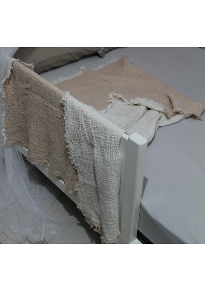4 Kat Muslin Çocuk / Bebek Battaniyesi 120 x 120 4 Kenarı Saçaklı fırsatları