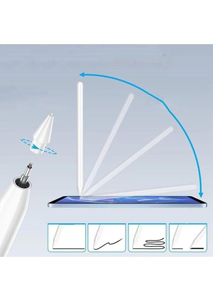 Apple iPad Air 11inç 2024 Air 4/5/6.Nesil 10.9 Palm-Rejection Wireless Şarj Eğim Hassasiyeti Dokunmatik Çizim Kalemi 09