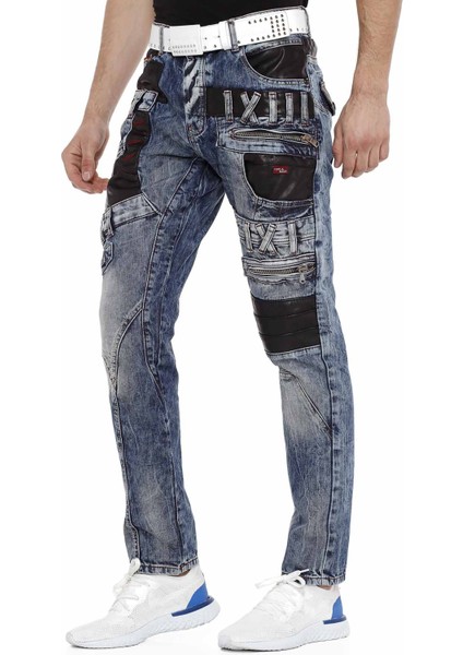 CD482 Sokak Tarzı Parçalı Mavi Erkek Jeans fiyatları