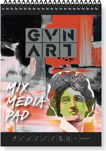 Mix Media Çok Amaçlı Sanatsal Blok Defter 200GR A5 20 Yaprak