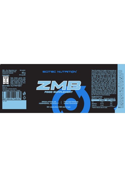 Scıtec Zmb6 - 60 Caps. ZMA