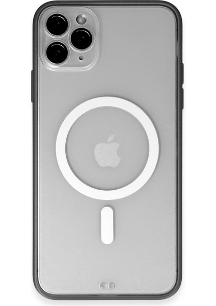 Apple iPhone 11 Pro Max Kılıf Lensli Magsafe Mat Kenar Renkli Kapak