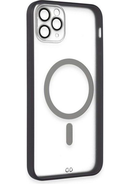 Apple iPhone 11 Pro Max Kılıf Lensli Magsafe Mat Kenar Renkli Kapak