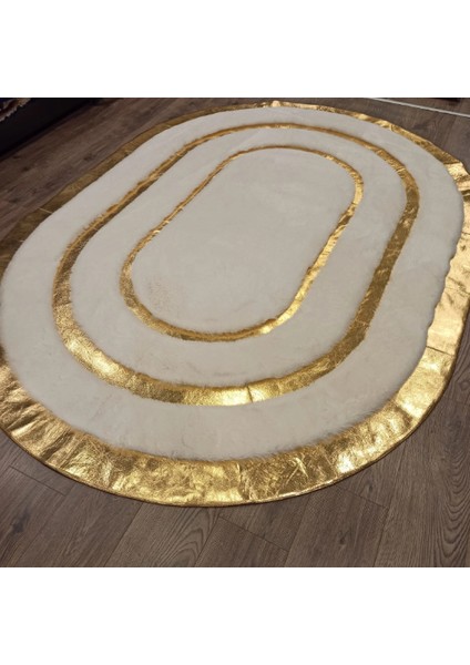 Gold Varaklı Oval Peluş Halı & Paspas 140 x 200 Cm indirimleri