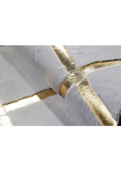 Gold Varaklı Gri Peluş Halı 120 x 180 Cm modelleri