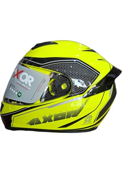 Rage Ecco Kapalı Kask Neon Sarı - Siyah S