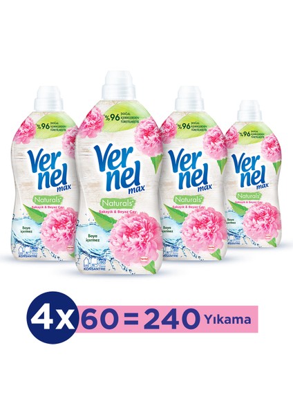 Max Konsantre Çamaşır Yumuşatıcısı 4 x 1440 ml (240 Yıkama) Şakayık