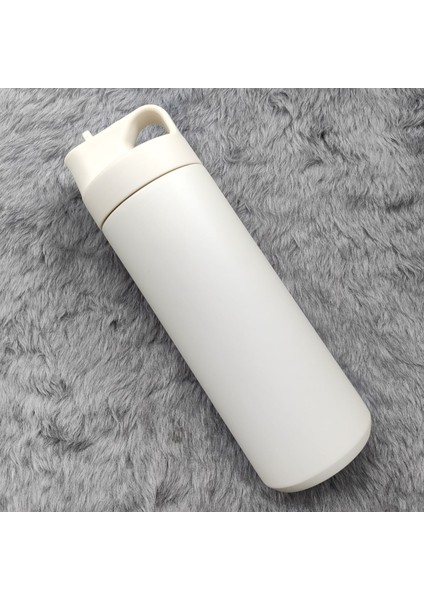304 L Çelik Krem 500 ml Pipetli Matara Suluk CIN414BY